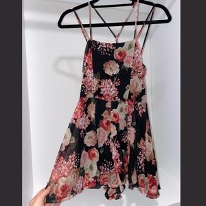 Urban Outfitters black & floral romper/dress